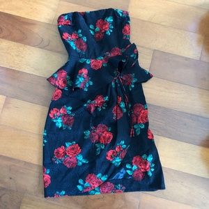 Silk Strapless Dress EUC